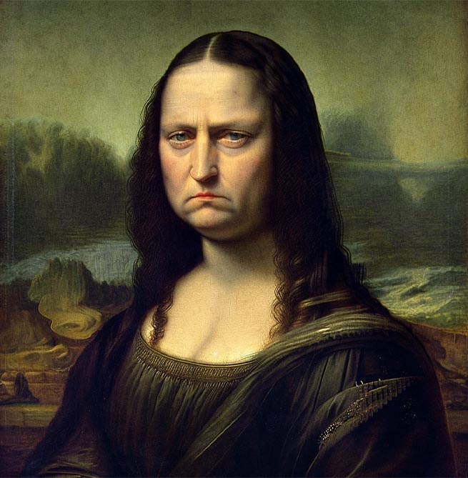 Mona Lisa schaut missmutig